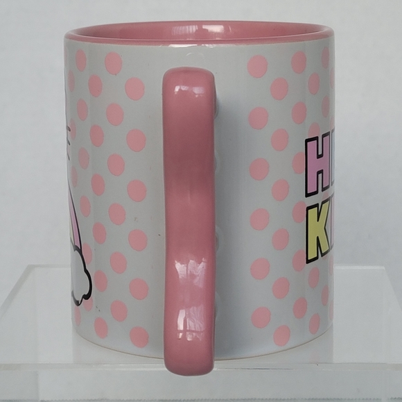Hello Kitty Silver Buffalo Sanrio Rainbow Dots Sculpted Bow Handle Ceramic Mug - Picture 8 of 12